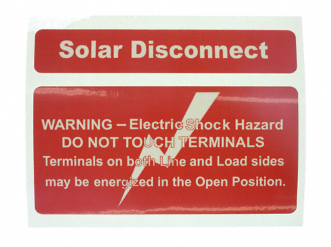 SOLARLOK SD1000-ND Solar Disconnect Labels SOLARLOK SD1000-ND